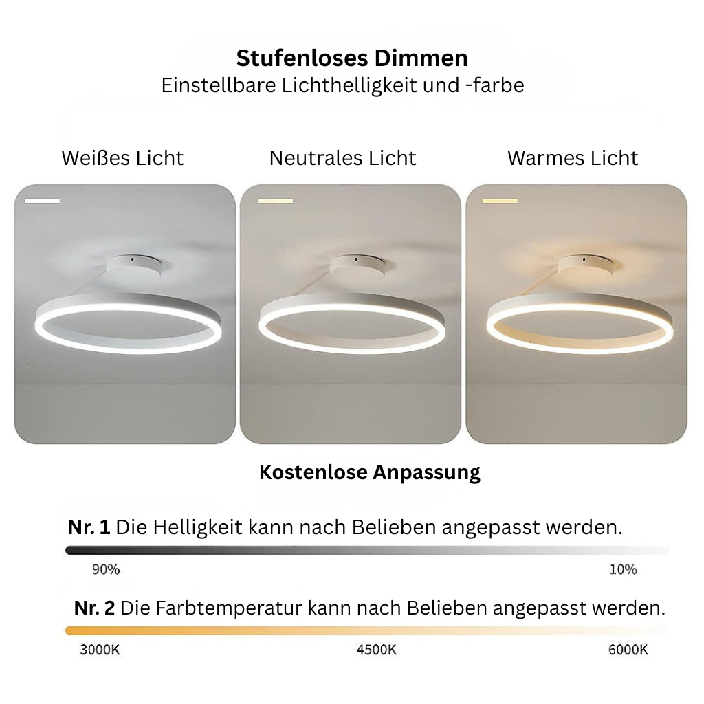 NordicLicht: Lampada da soffitto LED in metallo moderna e minimalista – elegante e luminosa per il soggiorno