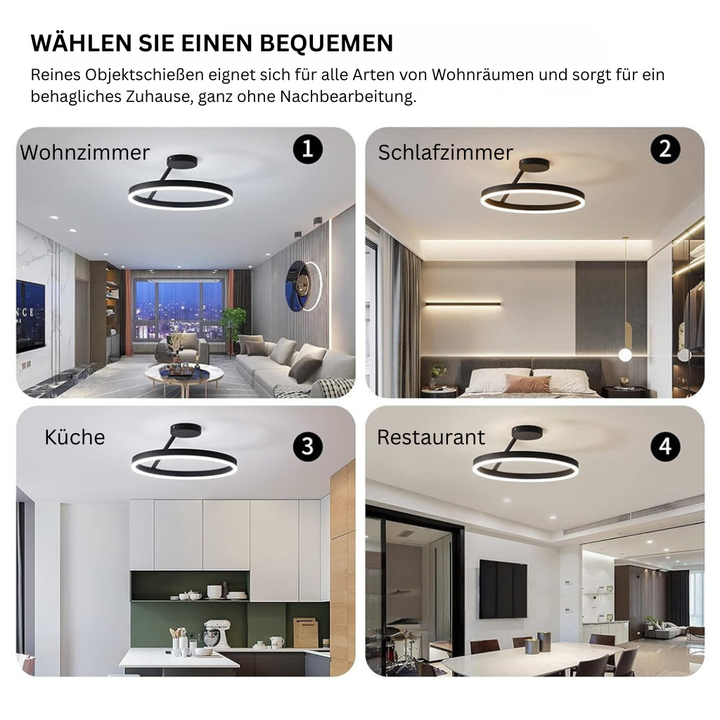 NordicLicht: Lampada da soffitto LED in metallo moderna e minimalista – elegante e luminosa per il soggiorno