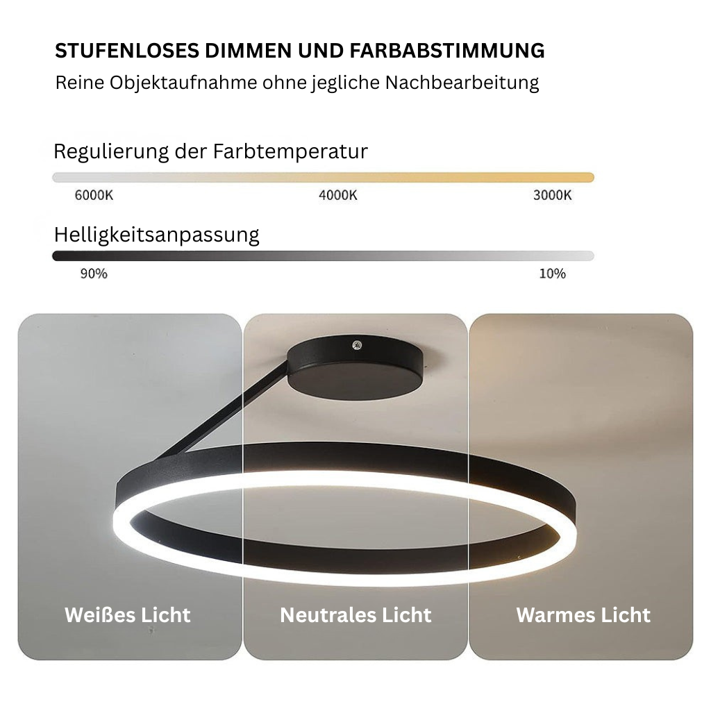 NordicLicht: Lampada da soffitto LED in metallo moderna e minimalista – elegante e luminosa per il soggiorno