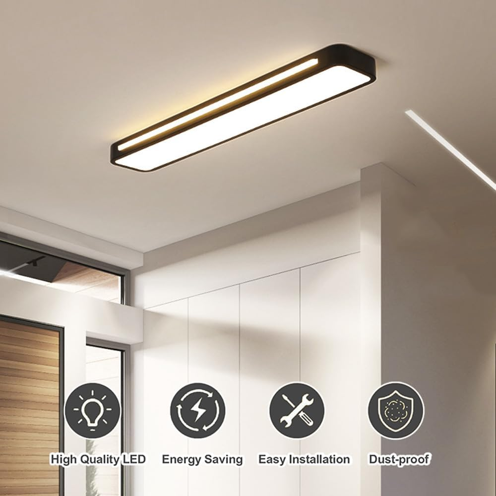 NordischeLinie: Lampada da soffitto LED lunga minimalista – moderna e stilosa per sala da pranzo e soggiorno