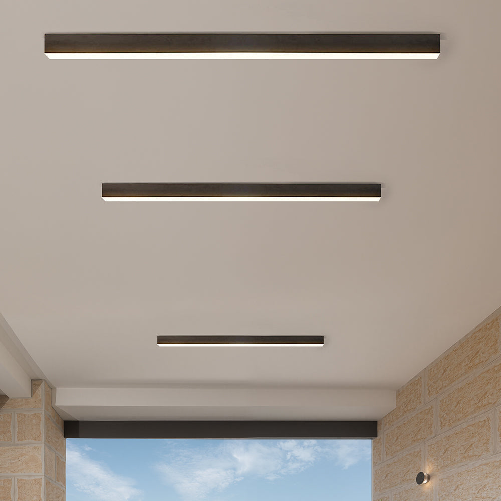 NordischerStrahl: Lampada da soffitto LED in alluminio nera allungata – moderna e funzionale per soggiorno e sala da pranzo