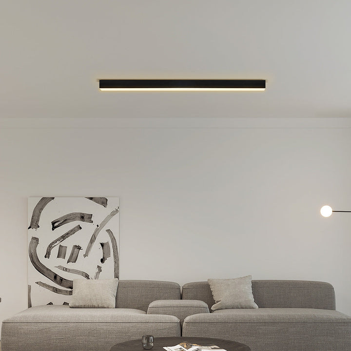 NordischerStrahl: Lampada da soffitto LED in alluminio nera allungata – moderna e funzionale per soggiorno e sala da pranzo