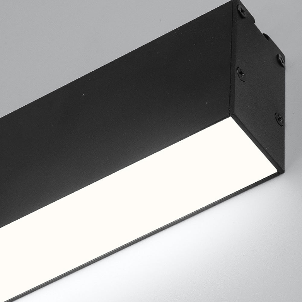 NordischerStrahl: Lampada da soffitto LED in alluminio nera allungata – moderna e funzionale per soggiorno e sala da pranzo