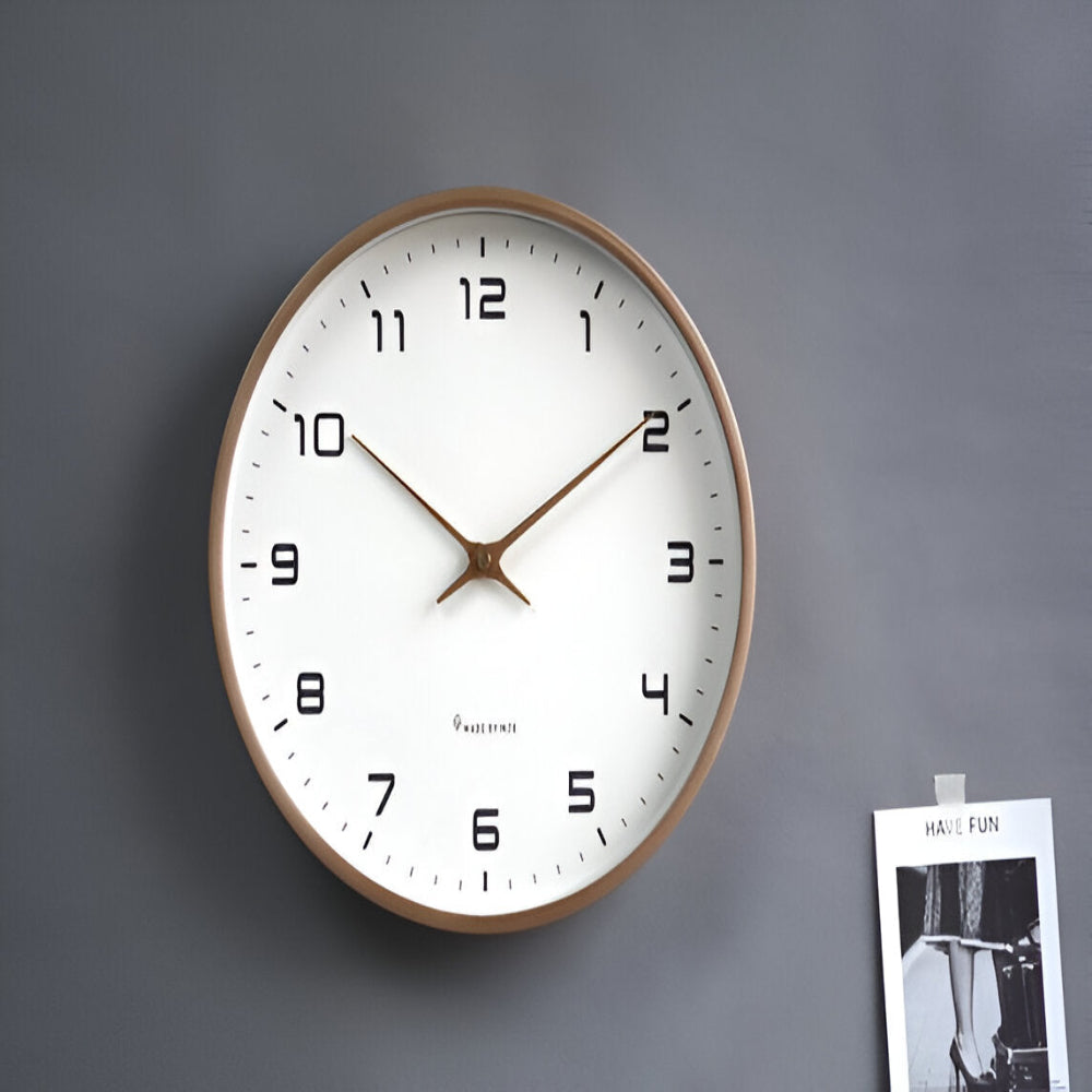 Norduhr: Orologio da parete rotondo in legno con movimento silenzioso e stile scandinavo – per ambienti moderni