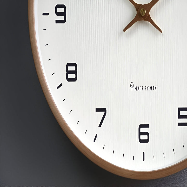 Norduhr: Orologio da parete rotondo in legno con movimento silenzioso e stile scandinavo – per ambienti moderni