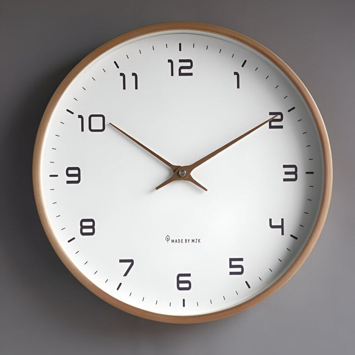 Norduhr: Orologio da parete rotondo in legno con movimento silenzioso e stile scandinavo – per ambienti moderni