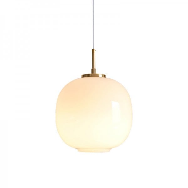 Nordvyn: Lampada a sospensione in vetro opalino scandinavo – Luce soffusa per soggiorno e sala da pranzo