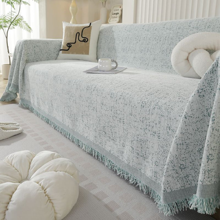 ChenilleEleganz: Copertura per divano in design jacquard con struttura spruzzata e comfort traspirante – per divano e soggiorno