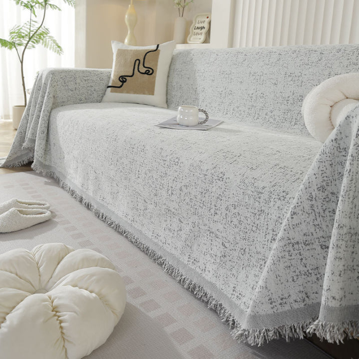 ChenilleEleganz: Copertura per divano in design jacquard con struttura spruzzata e comfort traspirante – per divano e soggiorno