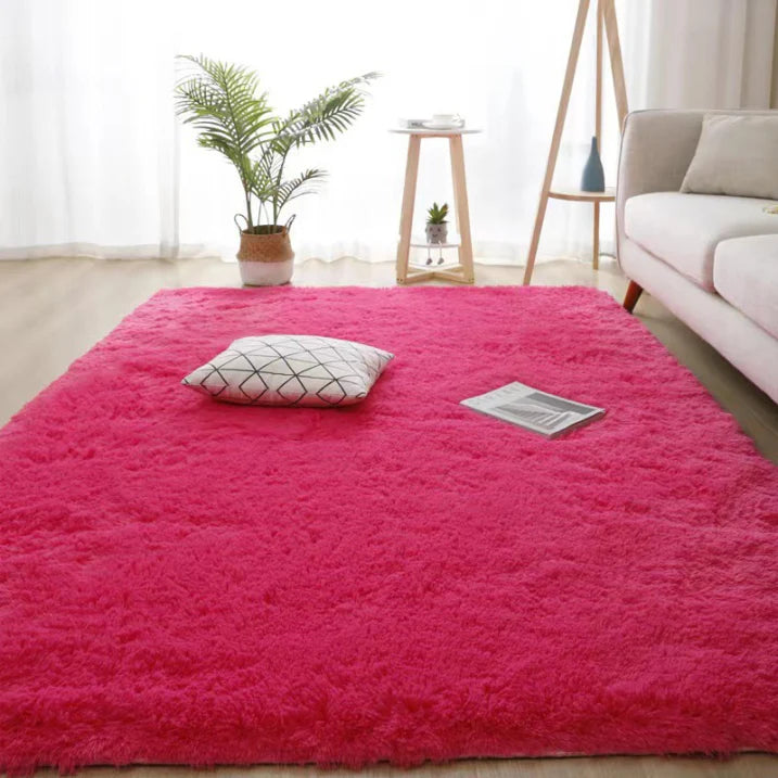 KuschelFarb: Tappeto alto in pile morbido con design moderno a sfumature in poliestere – ideale per spazi abitativi e lati del letto