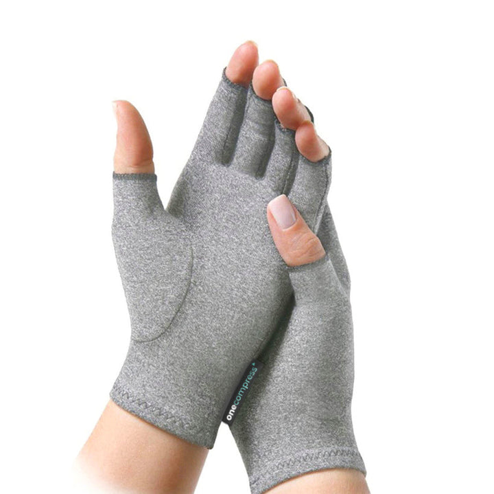 HandGriff™ Guanti Compressione | Sollievo dal Dolore &amp; Supporto | Dita Scoperte | Comfort in Fibra di Bambù