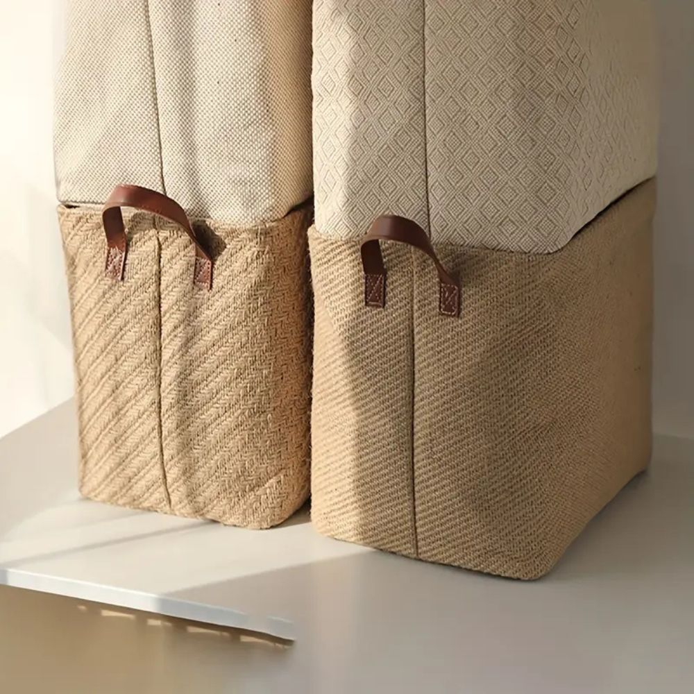 ÖkoNest: Cesto di stoccaggio in tessuto – stabile, decorativo e perfetto per mensole e spazi piccoli
