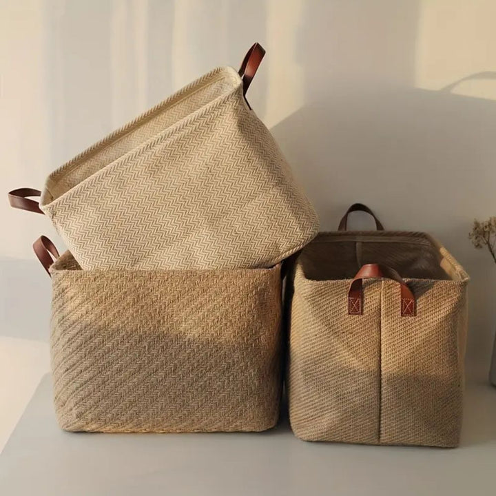 ÖkoNest: Cesto di stoccaggio in tessuto – stabile, decorativo e perfetto per mensole e spazi piccoli