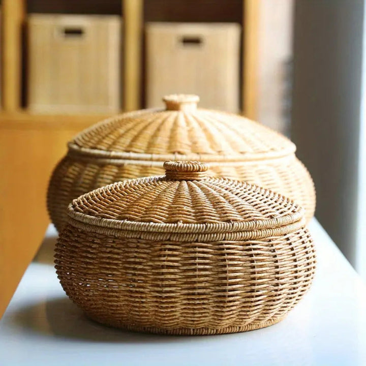 ÖkoStil: cesto rotondo in rattan – robusto, elegante e versatile per scorte e accessori