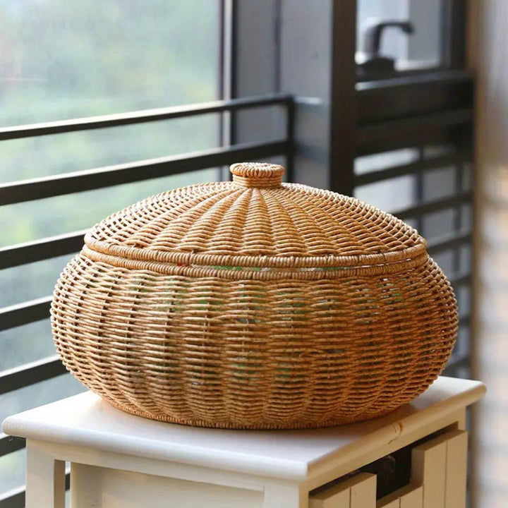 ÖkoStil: cesto rotondo in rattan – robusto, elegante e versatile per scorte e accessori
