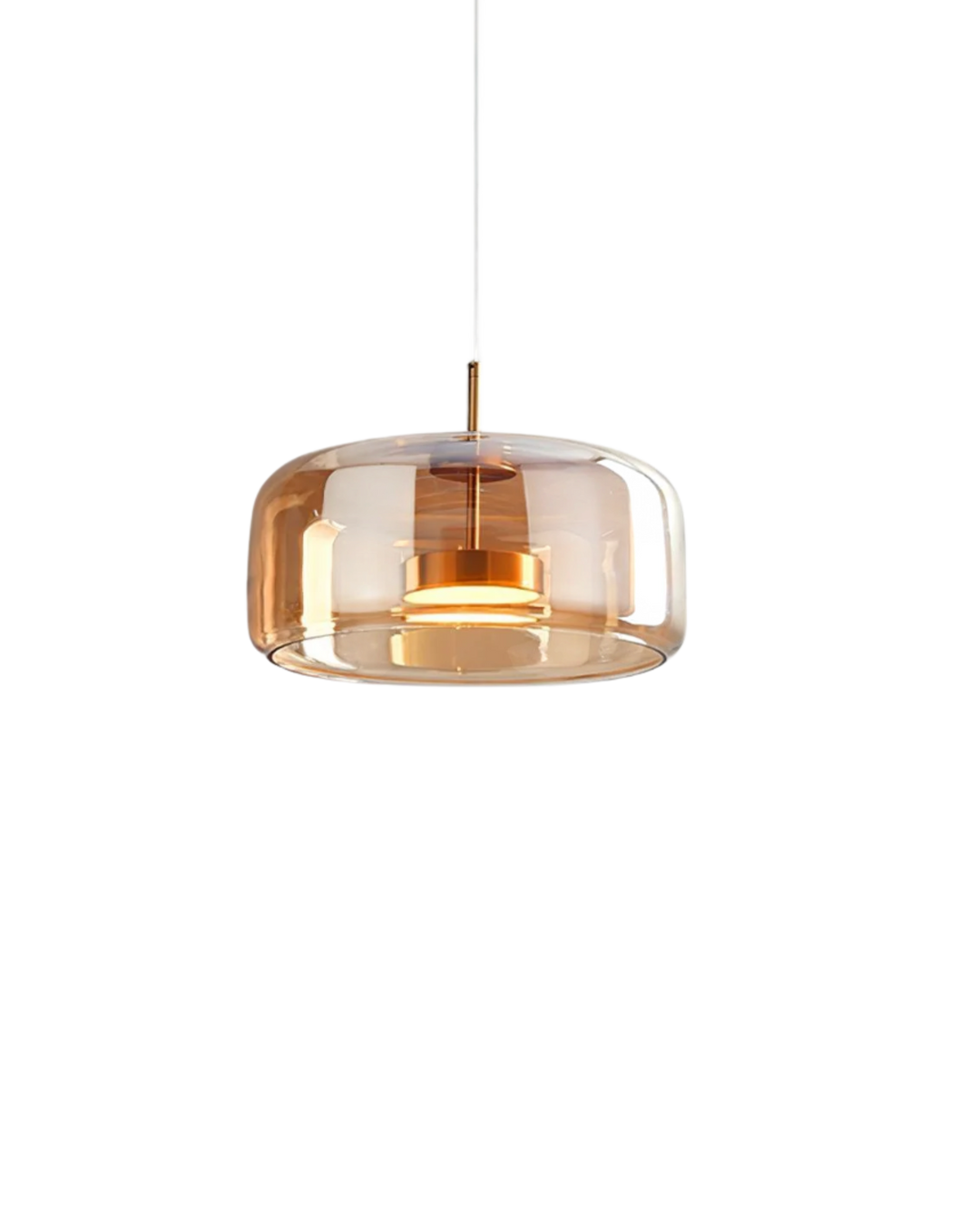 OmbraVetro: Lampada a sospensione di design in vetro fumé con luce LED bianco caldo – per soggiorno e zona pranzo