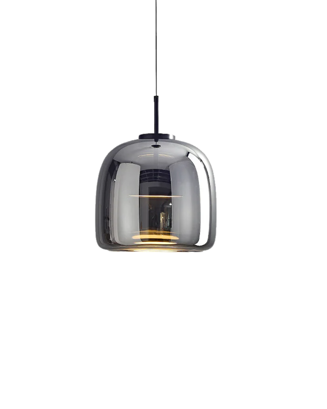 OmbraVetro: Lampada a sospensione di design in vetro fumé con luce LED bianco caldo – per soggiorno e zona pranzo