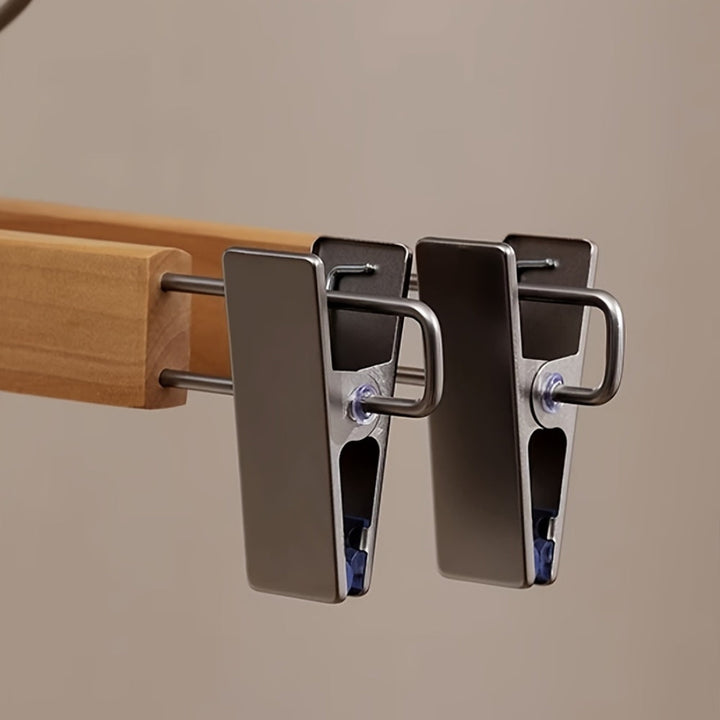 OrdnungPur: Appendini in legno con clip in metallo – di alta qualità, durevoli e pratici per pantaloni, gonne e accessori