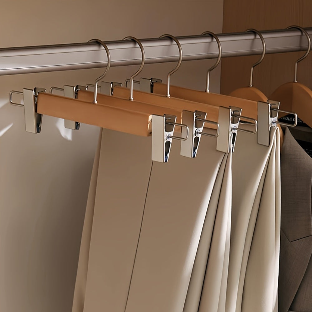 OrdnungPur: Appendini in legno con clip in metallo – di alta qualità, durevoli e pratici per pantaloni, gonne e accessori