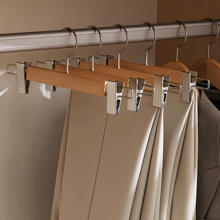 OrdnungPur: Appendini in legno con clip in metallo – di alta qualità, durevoli e pratici per pantaloni, gonne e accessori