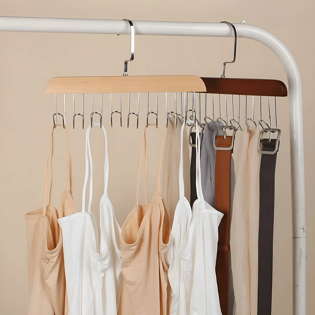 OrganisierenLinie: Appendini in acciaio inox e legno – robusti, girevoli e versatili per accessori e abbigliamento