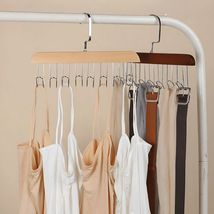 OrganisierenLinie: Appendini in acciaio inox e legno – robusti, girevoli e versatili per accessori e abbigliamento