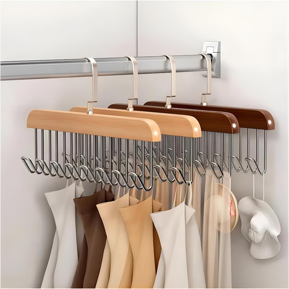 OrganisierenLinie: Appendini in acciaio inox e legno – robusti, girevoli e versatili per accessori e abbigliamento