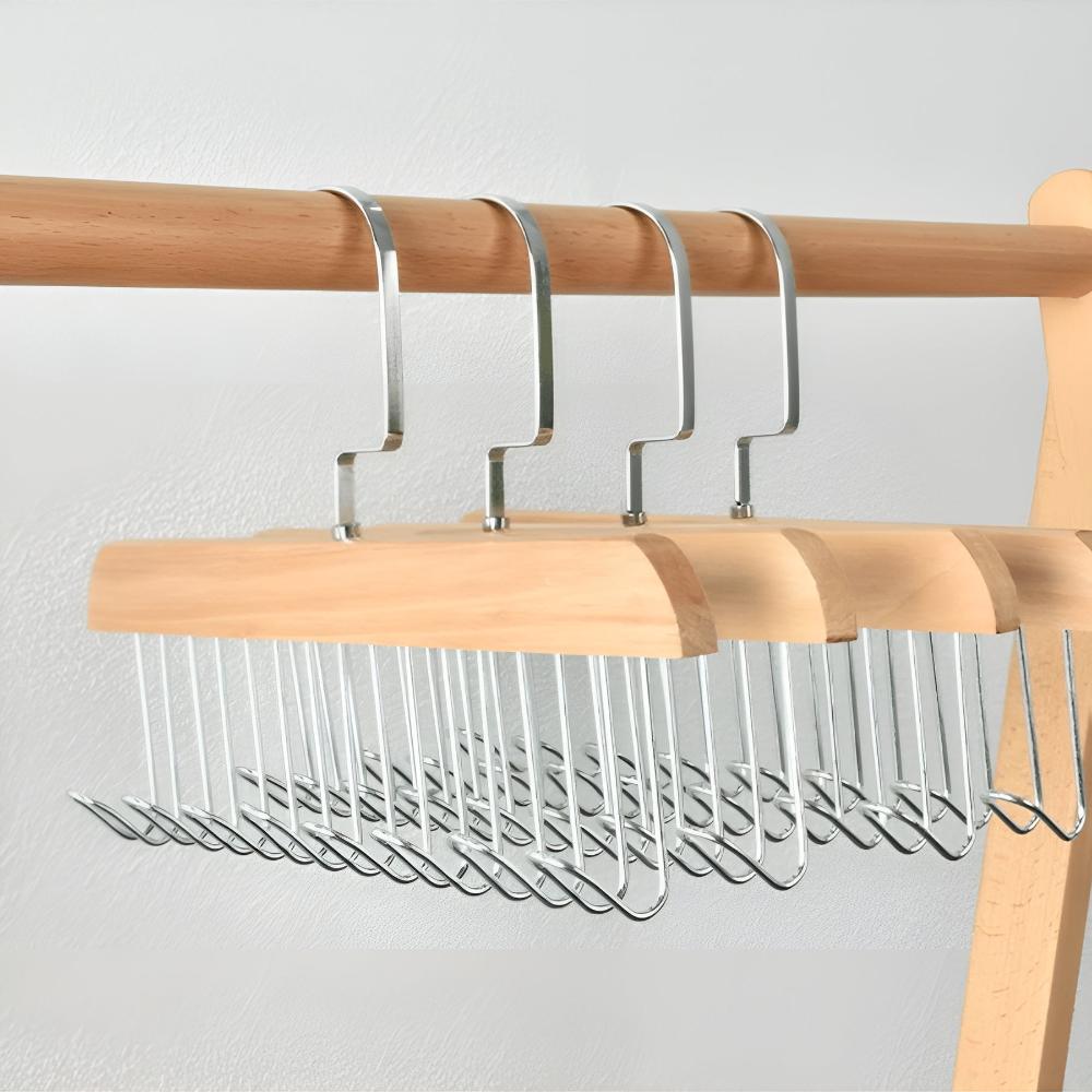OrganisierenLinie: Appendini in acciaio inox e legno – robusti, girevoli e versatili per accessori e abbigliamento