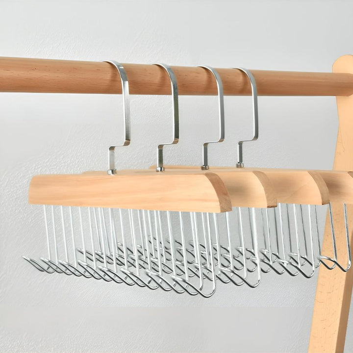 OrganisierenLinie: Appendini in acciaio inox e legno – robusti, girevoli e versatili per accessori e abbigliamento