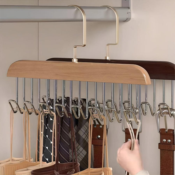 OrganisierenLinie: Appendini in acciaio inox e legno – robusti, girevoli e versatili per accessori e abbigliamento