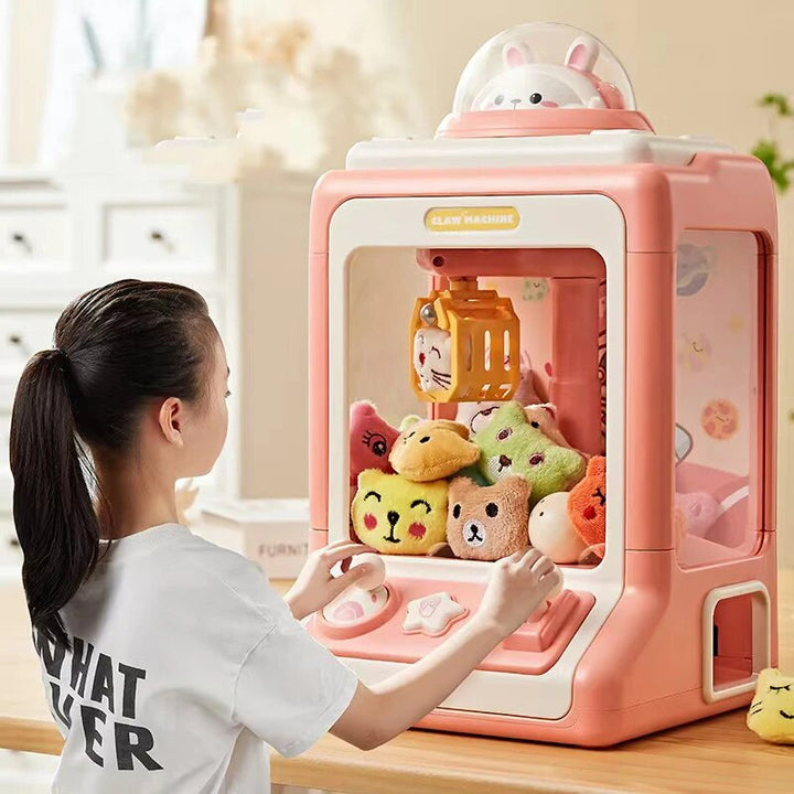 Mini Macchina di Presa Giocattolo per Bambini - Gioco di Presa di Peluche Operato da Monete con Luci e Musica