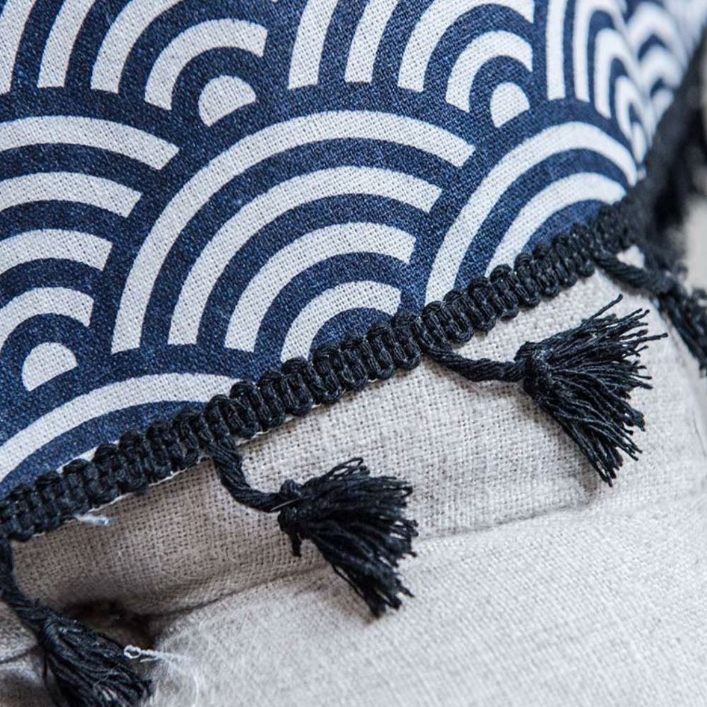 OzeanEleganz: Tenda in cotone con design a squame – elegante per aree notte e pranzo