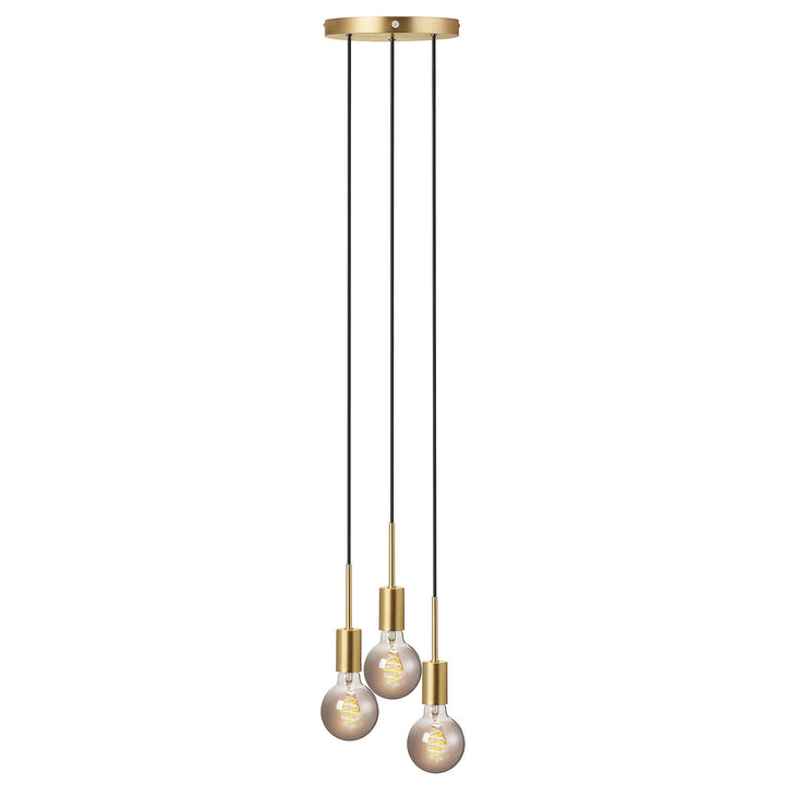 Paco 3 Luci Sospensione, Ottone