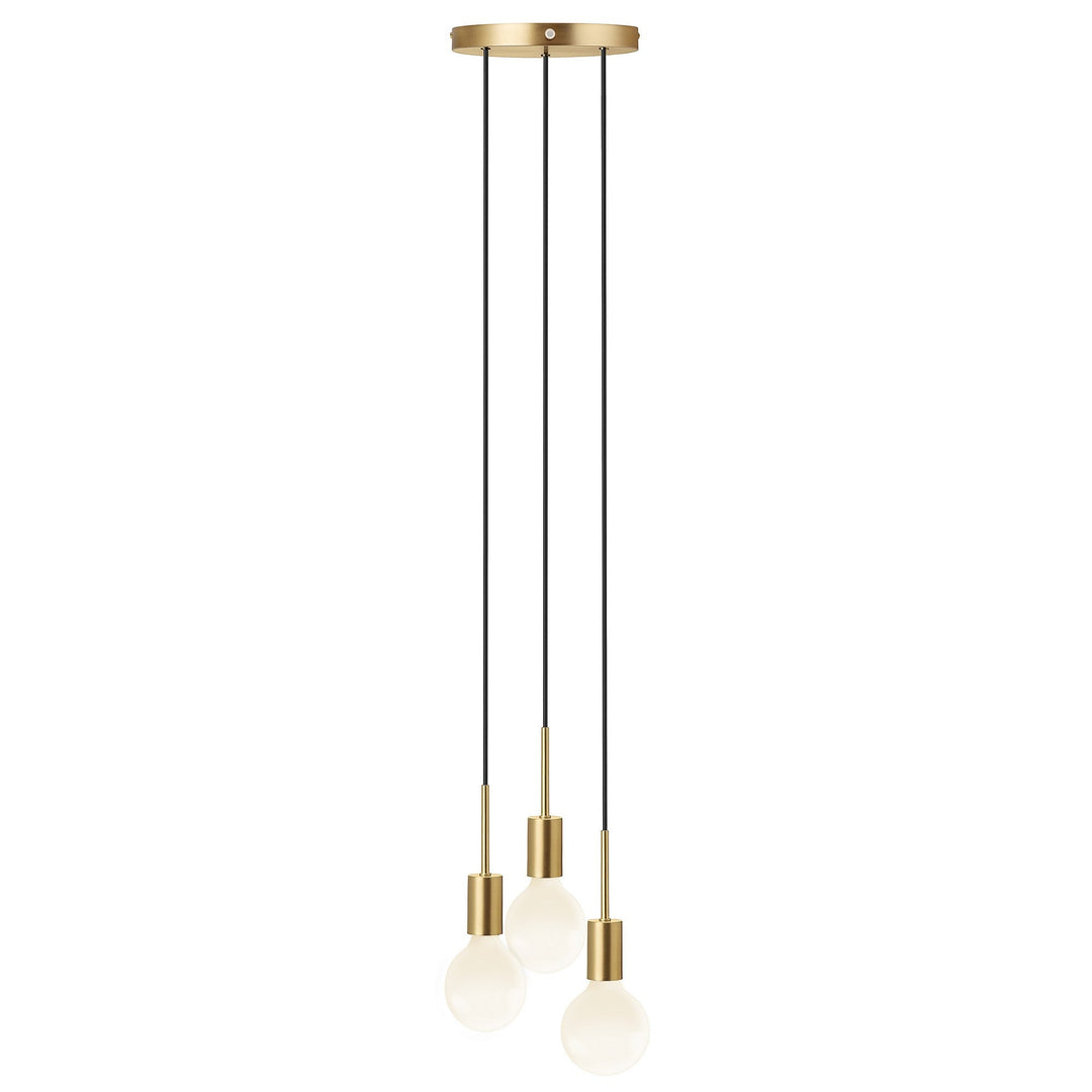 Paco 3 Luci Sospensione, Ottone