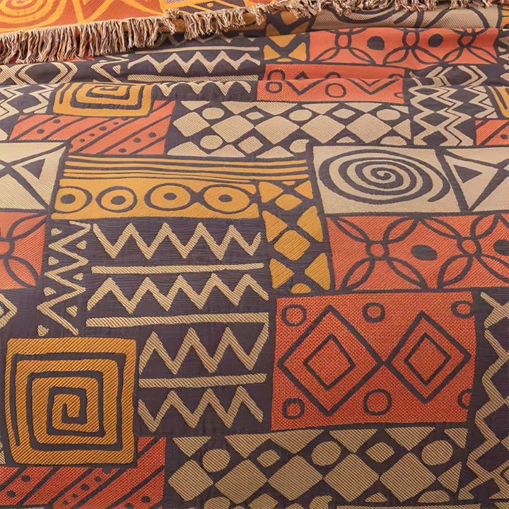 PatchworkFlair: Coperte in cotone con design tribale reversibile e look elegante – per camera da letto e soggiorno