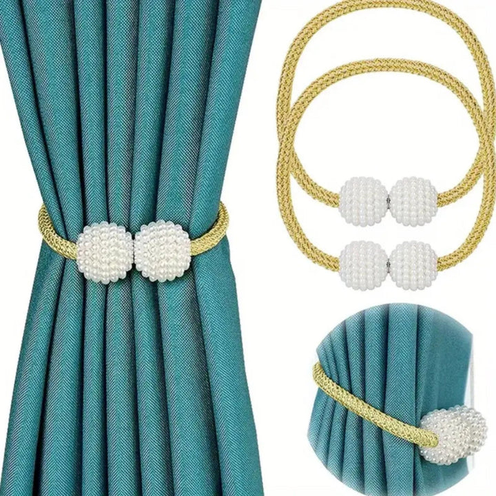 PerlaMagnet: Supporto per tende con perle e magnete – accessorio decorativo in set da 2