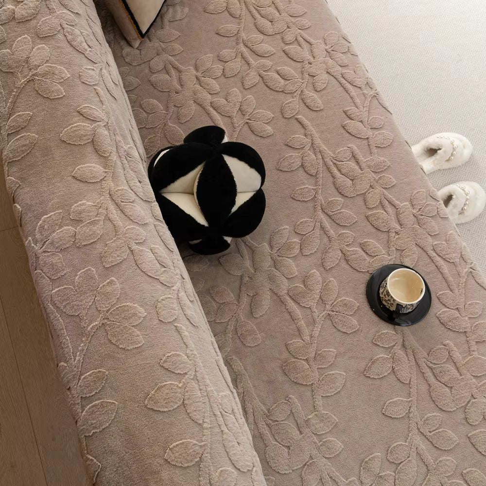 Petalia: Copridivano in microfibra floreale con struttura in rilievo e comfort accogliente – per divano e soggiorno