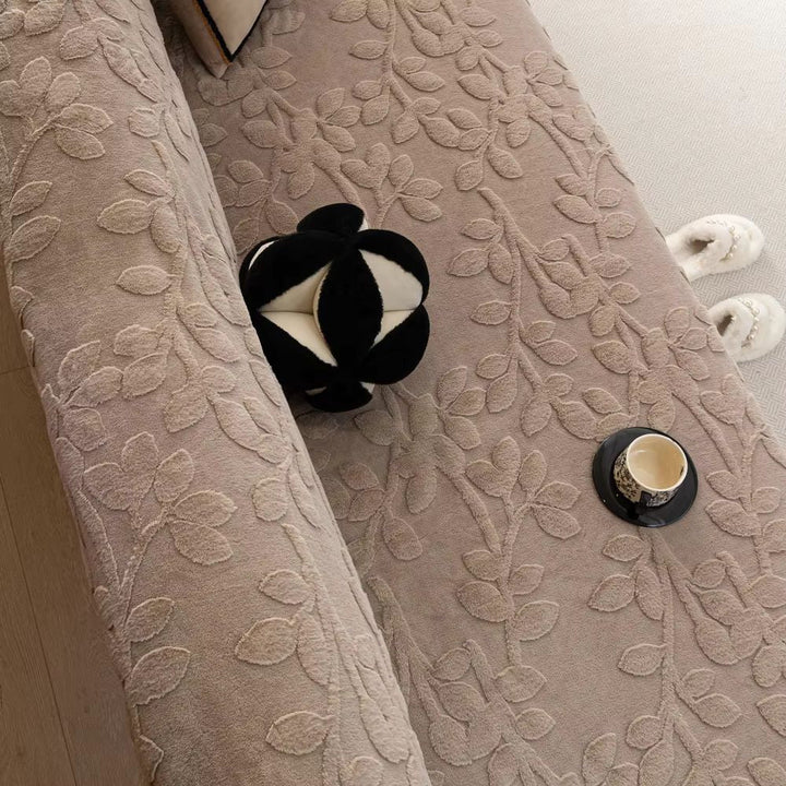 Petalia: Copridivano in microfibra floreale con struttura in rilievo e comfort accogliente – per divano e soggiorno