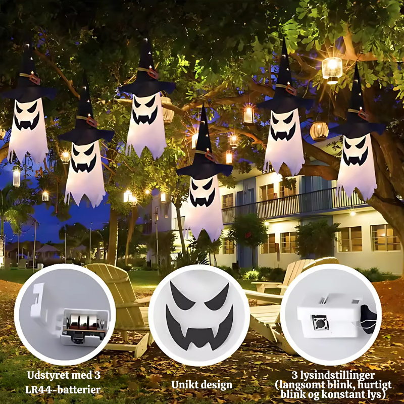 PhantomGlow™ – Lampes de Chapeaux de Sorcière Fantômes Suspendus pour Halloween