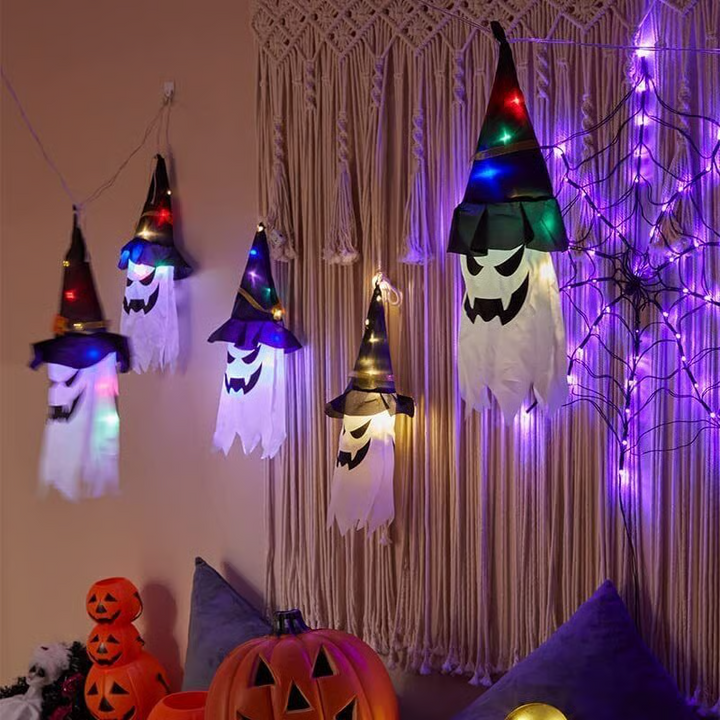 PhantomGlow™ – Lampes de Chapeaux de Sorcière Fantômes Suspendus pour Halloween
