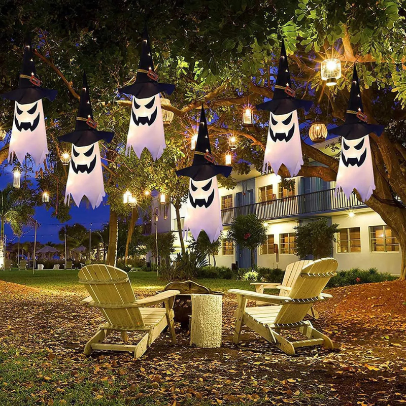 PhantomGlow™ – Lampes de Chapeaux de Sorcière Fantômes Suspendus pour Halloween