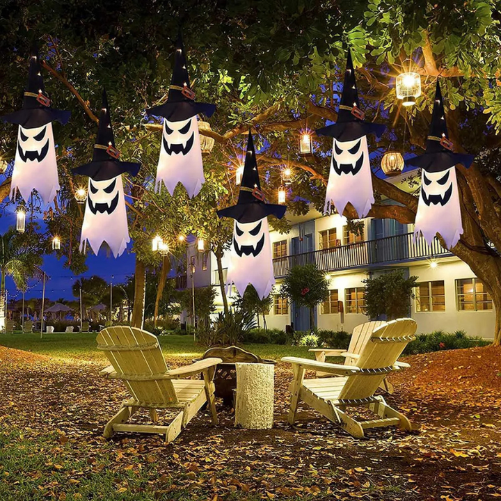 PhantomGlow™ – Lampes de Chapeaux de Sorcière Fantômes Suspendus pour Halloween