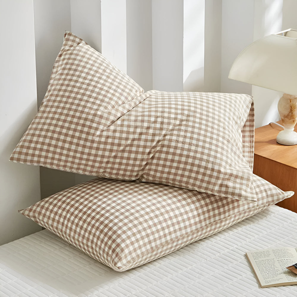 PlaidKomfort: Fodera per cuscino a quadri in design classico – facile da curare e decorativa per gli ambienti domestici (2 pezzi)