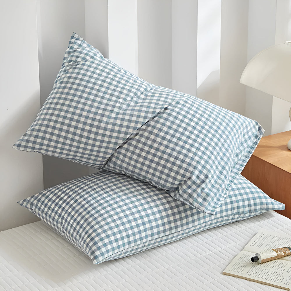 PlaidKomfort: Fodera per cuscino a quadri in design classico – facile da curare e decorativa per gli ambienti domestici (2 pezzi)