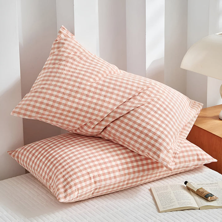 PlaidKomfort: Fodera per cuscino a quadri in design classico – facile da curare e decorativa per gli ambienti domestici (2 pezzi)