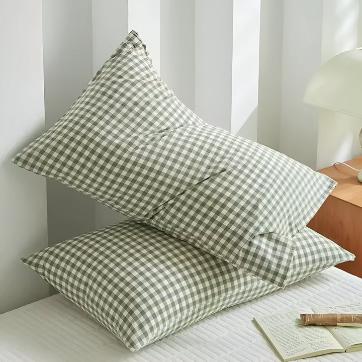 PlaidKomfort: Fodera per cuscino a quadri in design classico – facile da curare e decorativa per gli ambienti domestici (2 pezzi)