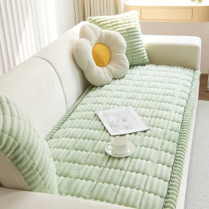 Copertura per Divano con Bordo Pieghettato in Pile