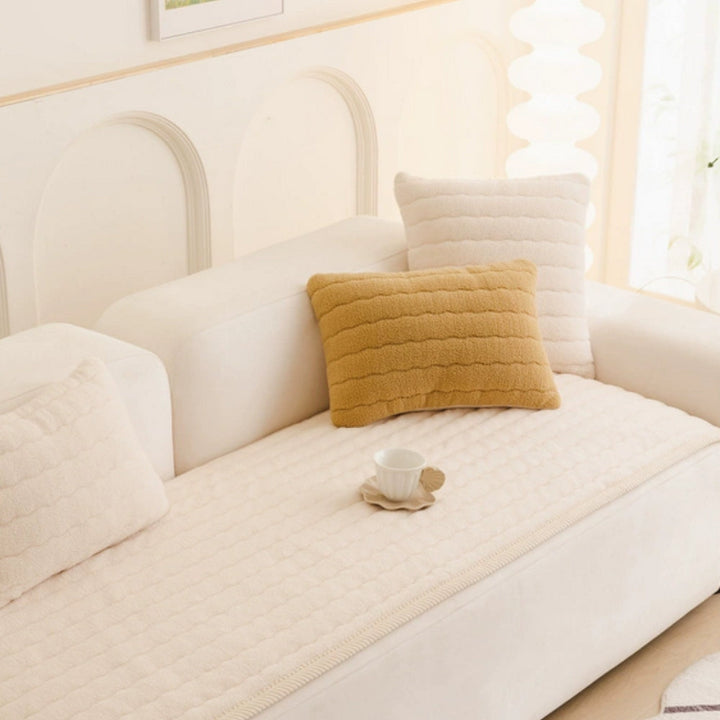 PlushLuxe: Copertura per Divano Spessa – Rivestimento Morbido in Pile per Soggiorno