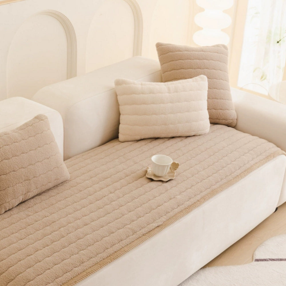 PlushLuxe: Copertura per Divano Spessa – Rivestimento Morbido in Pile per Soggiorno