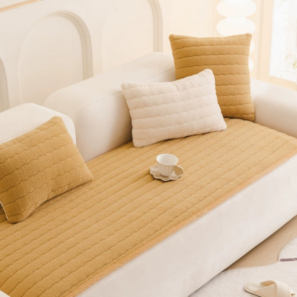 PlushLuxe: Copertura per Divano Spessa – Rivestimento Morbido in Pile per Soggiorno